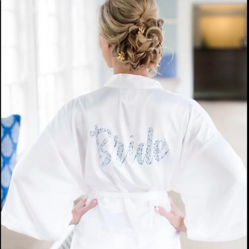 Victoria’s Secret Blue Rhinestone “Bride” Robe - Picture 1 of 5